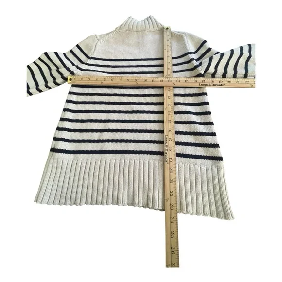 J. Crew Striped Women's Sweater in Ivory and Black, Size Small - Picture 4 of 9